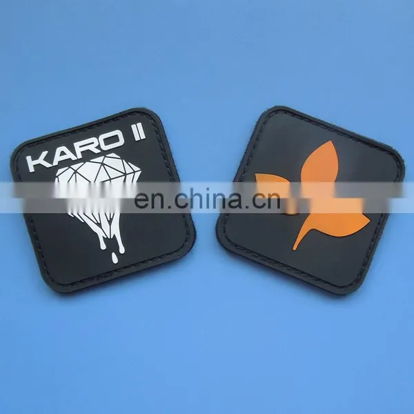 customized soft pvc patch embossed company brand garment pvc patches