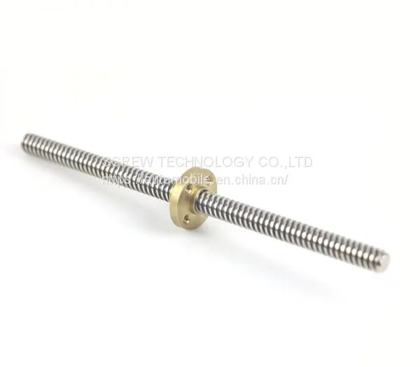 CNC Precision Machining Stainless Steel Trapezoidal Lead Screw and Nut photo-2