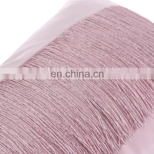 Luxury Modern 100%Polyester Velvet Pillow Cushion With Fringe Tassels for Home Deco photo-4