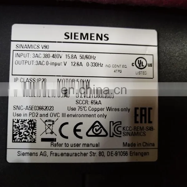 Cheap Siemens Sinamic V90 5KW Servo Drive Power 6SL3210-5FE15-0UA For Industrial Robot photo-5