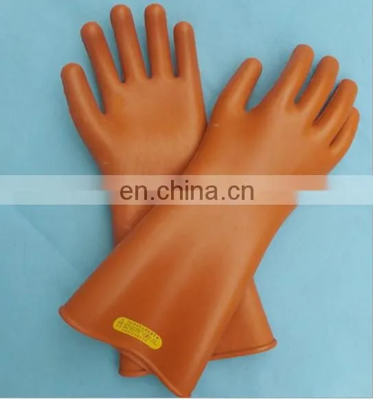 25kv Natural Rubber Orange Color Dielectric Safety Gloves photo-2