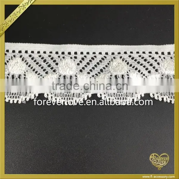 White Elastic Crochet African Lace Trim Fabric for Underwear FLL-010 photo-2