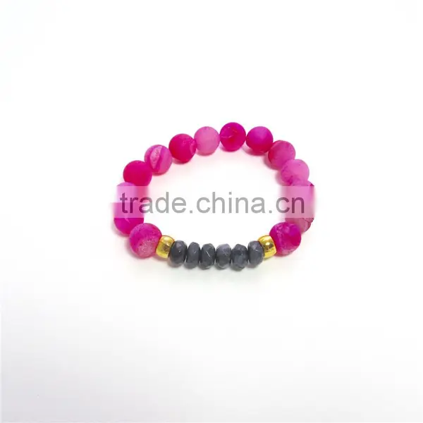 FULL-0318 Latest Jewelry Men Druzy Beads Stone Rainbow Bracelet in Bulk photo-3