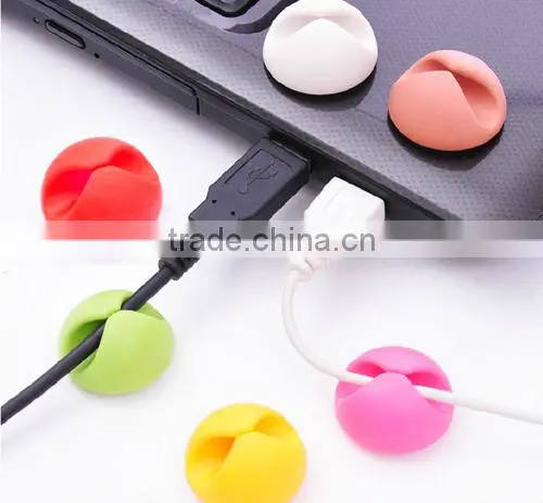 Hot Cable Clips Desk Tidy Earbud Holder White Micro USB Cable Organiser Wire Cord Lead USB photo-3