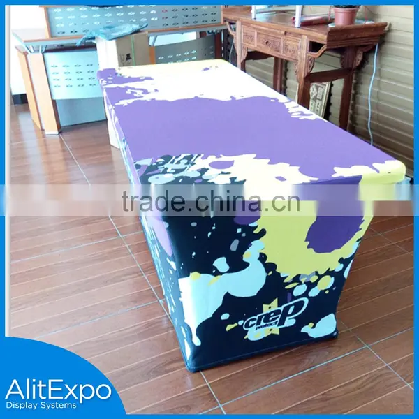 Best Alibabab Manufacturing Smart Design Custom Full Color Printing 6ft 8ft Trade Show Fabric Table Cloth photo-5