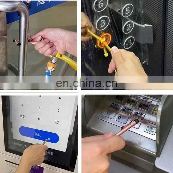 Hot Sale Multifunctional Handheld Non-Contact Door Opener EDC Metal Key Chain Stylus Door Opener Tool photo-5