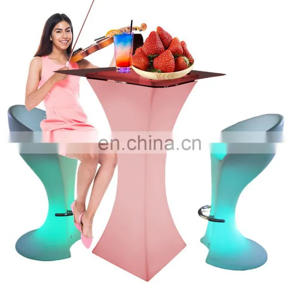 Nightclub Furniture Sofas /Led PE Light Up Chair for Restaurant Discotheque Pub Used Glowing Bar Table photo-4
