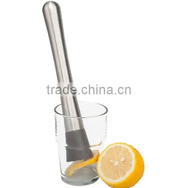 Cocktail Muddler - Stainless Steel - Grooved Nylon Head photo-3