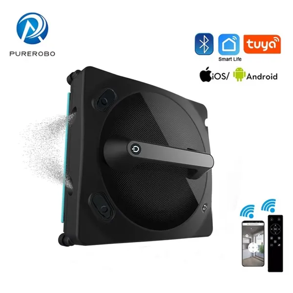 PUREROBO W-V1S Window Cleaning Robot New Function Vibration Mopping Bluetooth And Remote Control Smart Glass Cleaning Machine One Touch To Use photo-4
