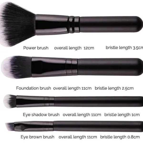 Custom 4pcs Travel Makeup Brush Set With Pouch photo-2