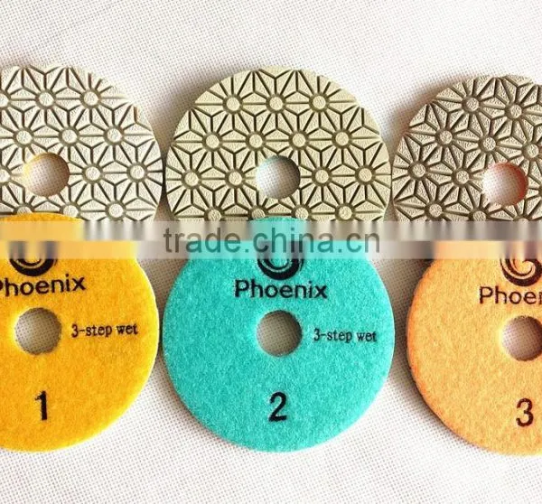 4 Inch Flexible Resin Diamond Granite Polishing Pads photo-4