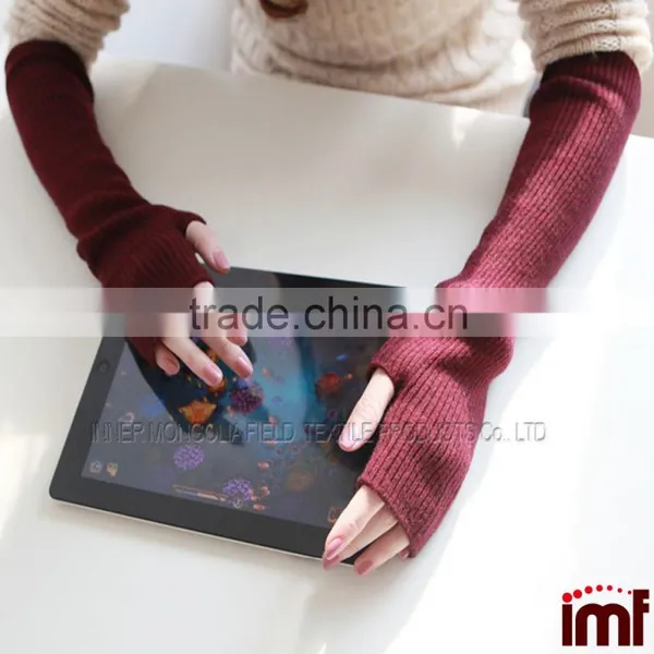 Women Fingerless Gloves Machine Knitted Seamless Gloves