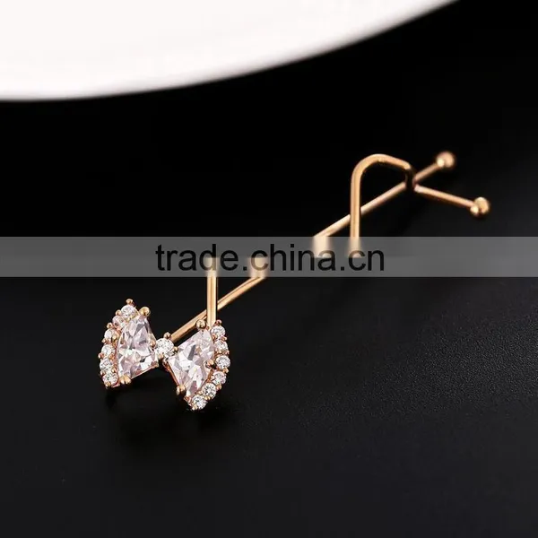 Elegant Fashion Bowknot Zircon Barrette Lady Classic Crystal Hair Lasting Shine photo-3