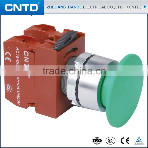 CNTD Small Volume Red/Green/Yellow/White/Black Emergency Pushbutton Switch With 22mm Mounting Hole (C2PNR3) photo-2