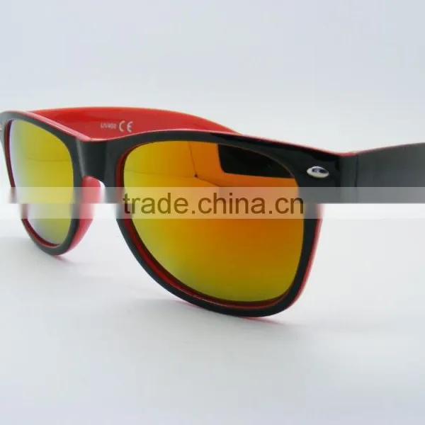 Taizhou Duqiao Factory Gold Mirror Lenses Sunglasses WithPC Farme photo-2