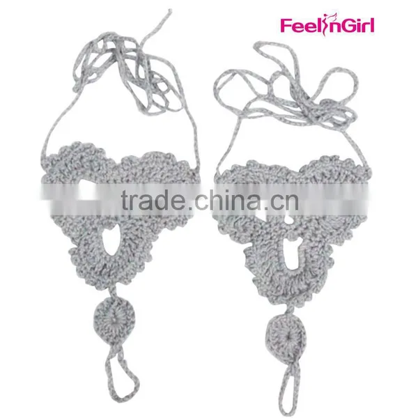 Crochet Flower Barefoot Wrap Sandals Ankle Bracelet Foot Jewelry Quality Choice photo-3
