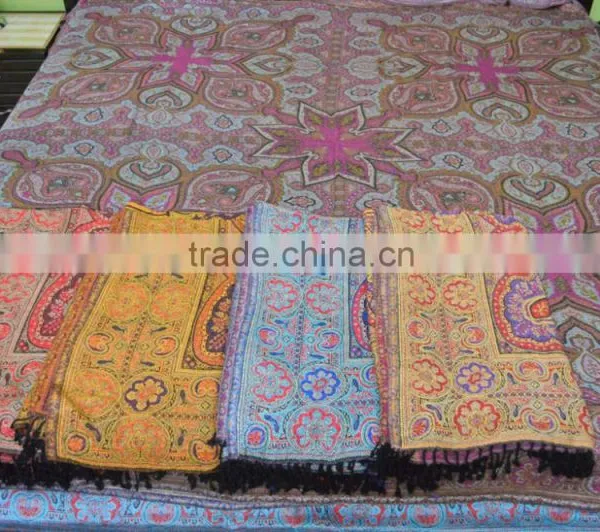Elegant Paisley Tapestry Indian Wall Hanging Bedspread Tentures Copriletto Uberwurf Cubrecana photo-4