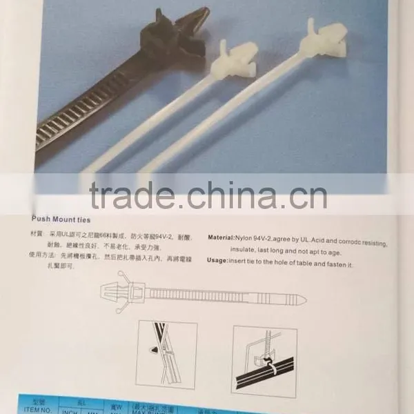 Provide the Best Quality Push Mount Nylon Cable Ties 3*100 White photo-2