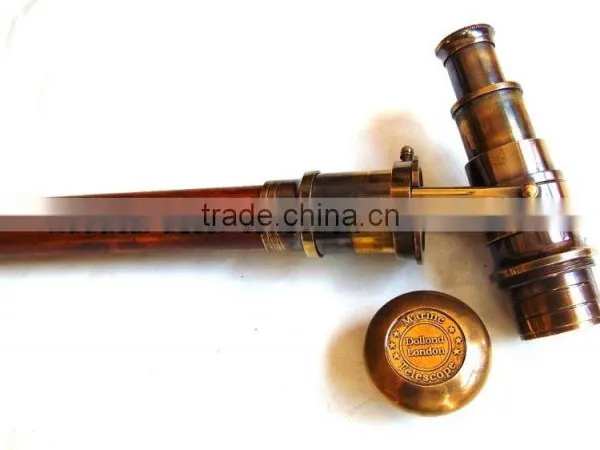 ANTIQUE BRASS FINISHING TELESCOPE HANDLE WALKING CANES-DECORATIVE WALKING CANES-DESIGNER WALKING CANES Wk1179 photo-3