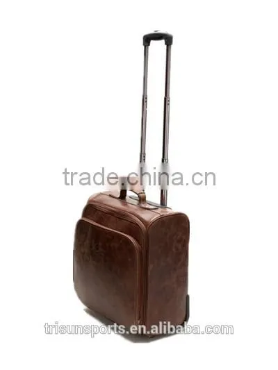 2016 Hot Selling Mens Leather Rolling Duffel Suitcase Bag for Short Traveling photo-4