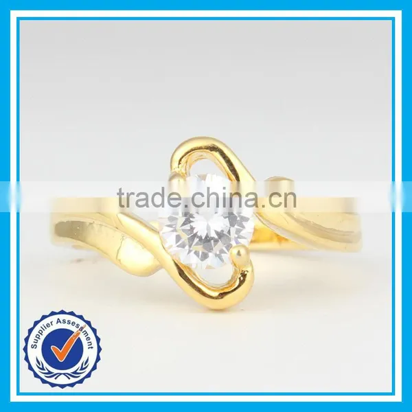 Factory Cheap Wholesale Fashion Zircon Stone Light Weight Gold Ring photo-2