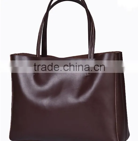 Newest Design Simple and Elegant Genuine Leather Handbag photo-3