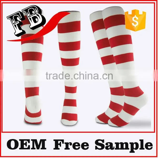 Customized Striped Knee High Socks Girls Socks Manufacturer photo-2