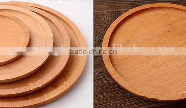 Round Wooden Eco-friendly Fruit Tray, Kids Dinner Plate ,Western Food Storage Tray photo-6