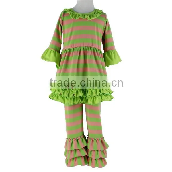 Wholesale 2016 Children's Boutique Clothing Kids Clothes Stripe Ruffle Pants Set Spring And Fall Clothing For Baby Girl photo-6