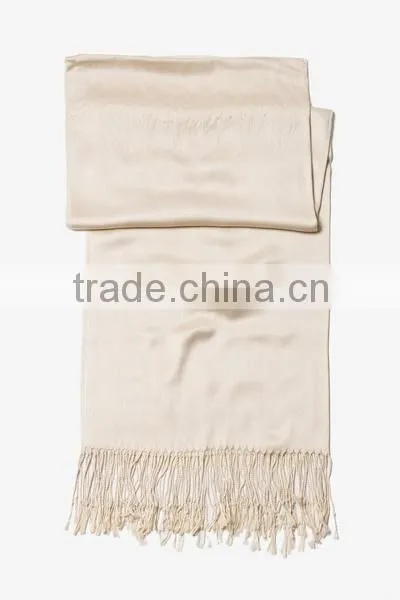 Beige Viscose Pashmina Scarf photo-2