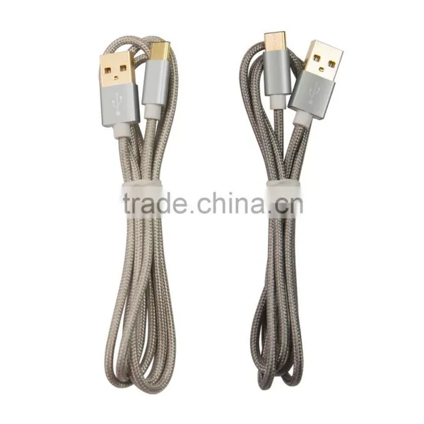 Gray Silver Nylon Braided USB 3.1 USB-C to USB Type A Data & Charging Cord USB Type C Cable photo-6