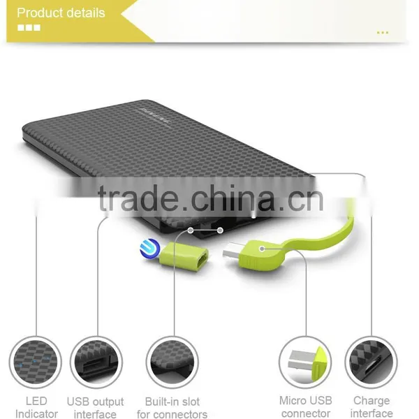 PINENG PN-952 2016 New Version Ultra-thin 5000mAh Credit Card Power Bank photo-5