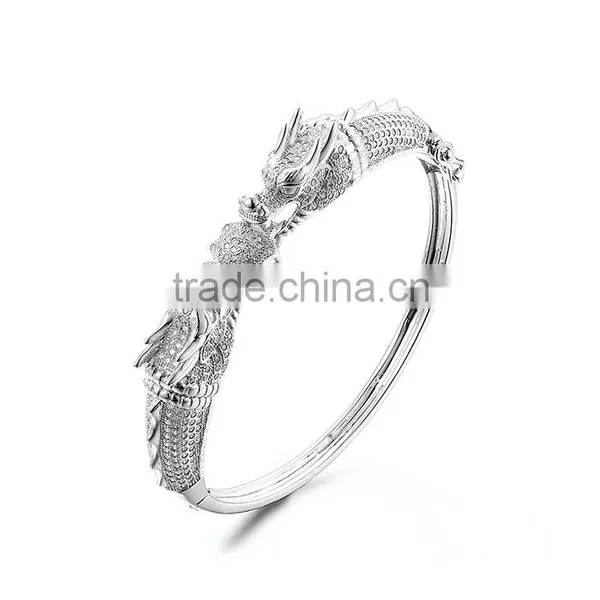 Sterling Silver Dragon Bangle Bracelets Wholesale SBG395W photo-2