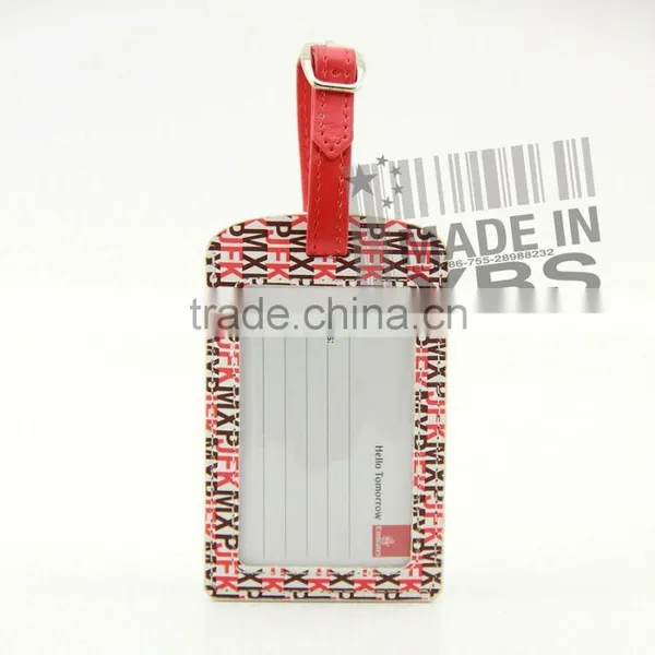 Custom Logo Blank Leather Luggage Tag photo-2