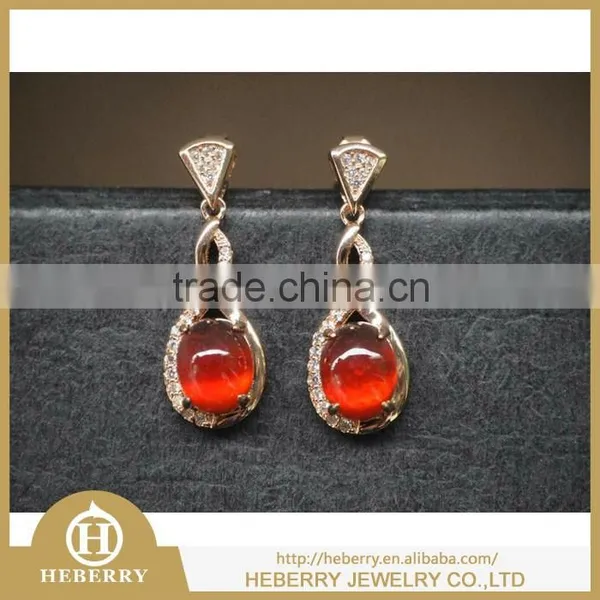 925 Sterling Silver Genuine Garnet Earrings With cz Diamond Stone for Ladies photo-5
