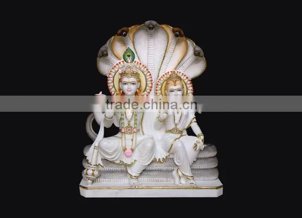 God Marble Vishnu Laxmi Statue