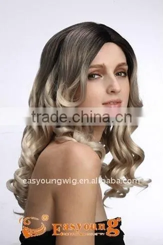 Abigail Hair Top Quality 20 Inch Black End Wavy End Blonded Color Synthetic Wigs photo-3