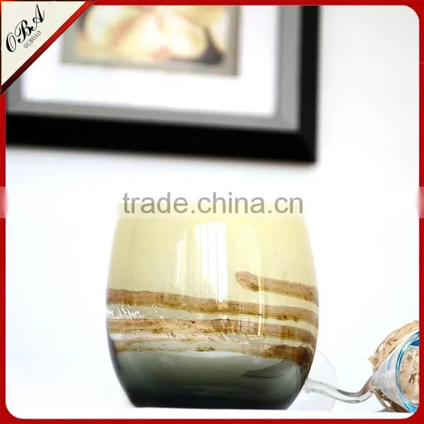 OUBOAO Small Delicate Glass Flower Vase Creative Color Desktop Decorative Flower Pot photo-4