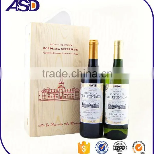 Factory Price Portable High End Deluxe Customized Wooden Wine Packaging for 2 Bottles Wholesale in Shenzhen