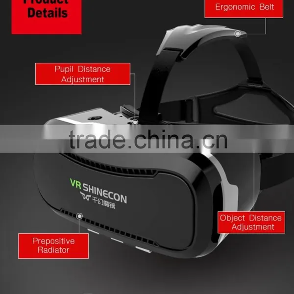 1080p Virtual Reality Headset Head Mount 3d Glasses For 4.7 to 6.0 Inch Screen Smartphones photo-2