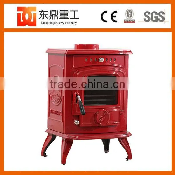 Red Colour Fireplace/Wood Fireplace With Beautiful Enamel for Selling HF332E photo-3