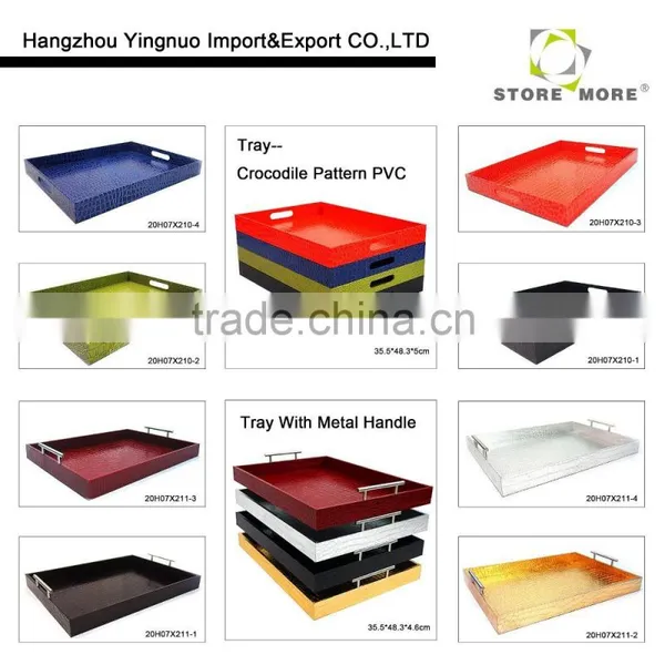Coloful Leather Serving Tray With Two Handles, 35.5*48.3*5cm photo-5