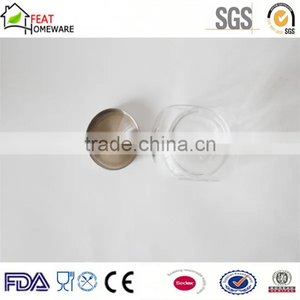 High Quality Glass Food Storage Jar Pot With Metal Cap photo-4