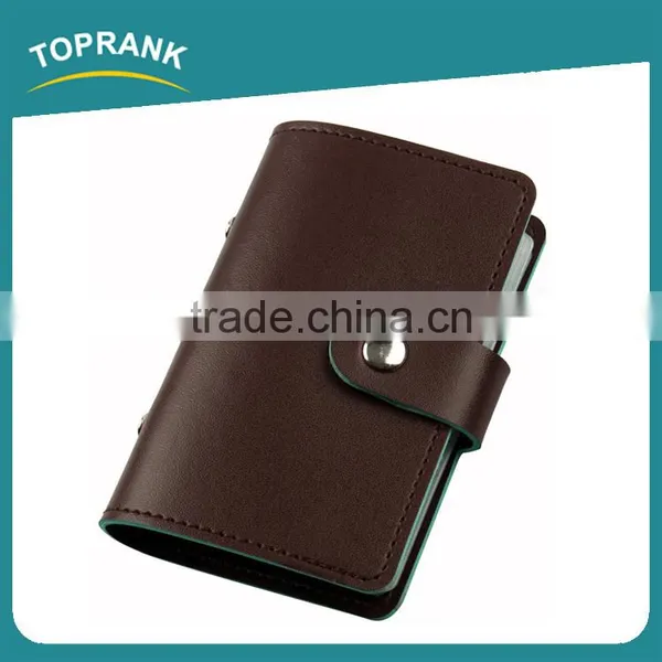 Toprank New Product Fashion Push Button PU Leather Credit Card Holder, Mens Business Card Wallet photo-2