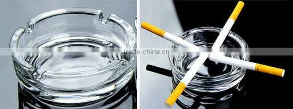 Clear Glass Ashtray With Different Size Square and Round Shape photo-3