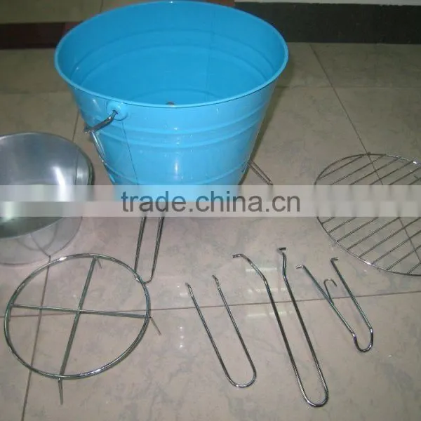 Popular OEM Fire Bucket High Quality Camping BBQ Set Portable Charcoal Barbecue Grill photo-2