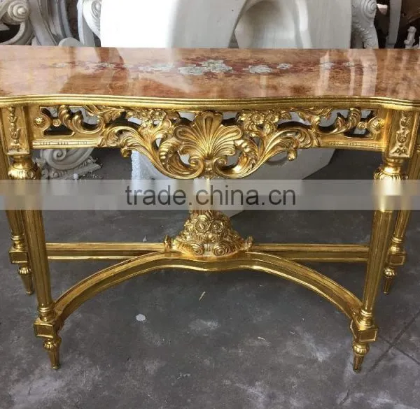 Hot Sale Classical European Style Console Table With Wood or Marble Top photo-2