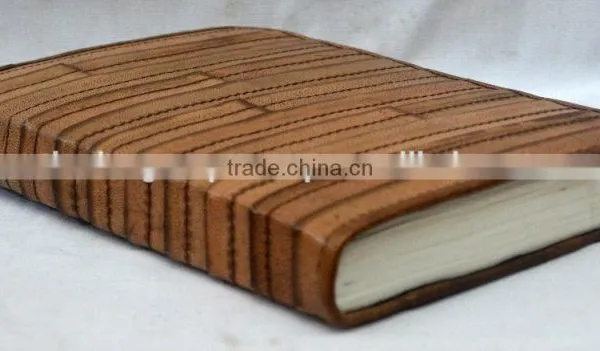 Handmade Vintage Tan Color Pipine Leather Notebook photo-3