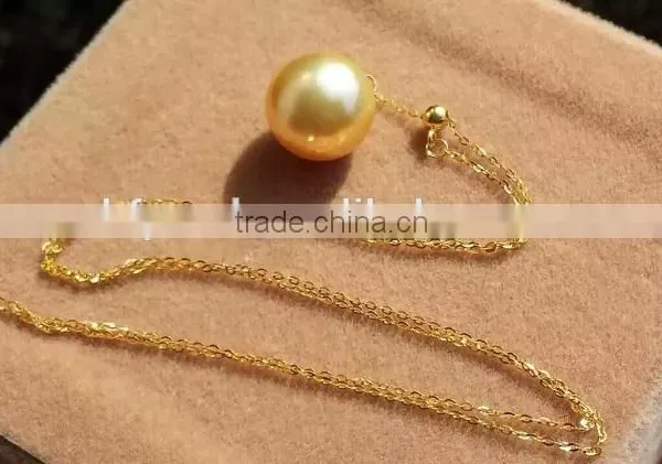18k Gold 9-10mm Gold South Sea Pearl Pendant photo-2