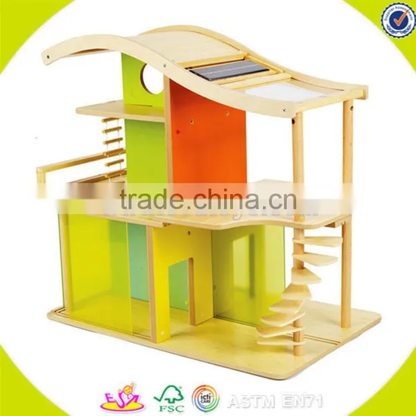 Wholesale Beautiful Pink Wooden Baby Dollhouse Toy Fashion Wooden Baby Dollhouse Toy Hot Wooden Baby Dollhouse Toy W06A051 photo-2